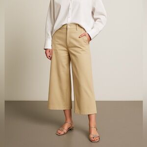 Adolfo Dominguez Costura Wide-Leg Tan Pants Cropped Size 6